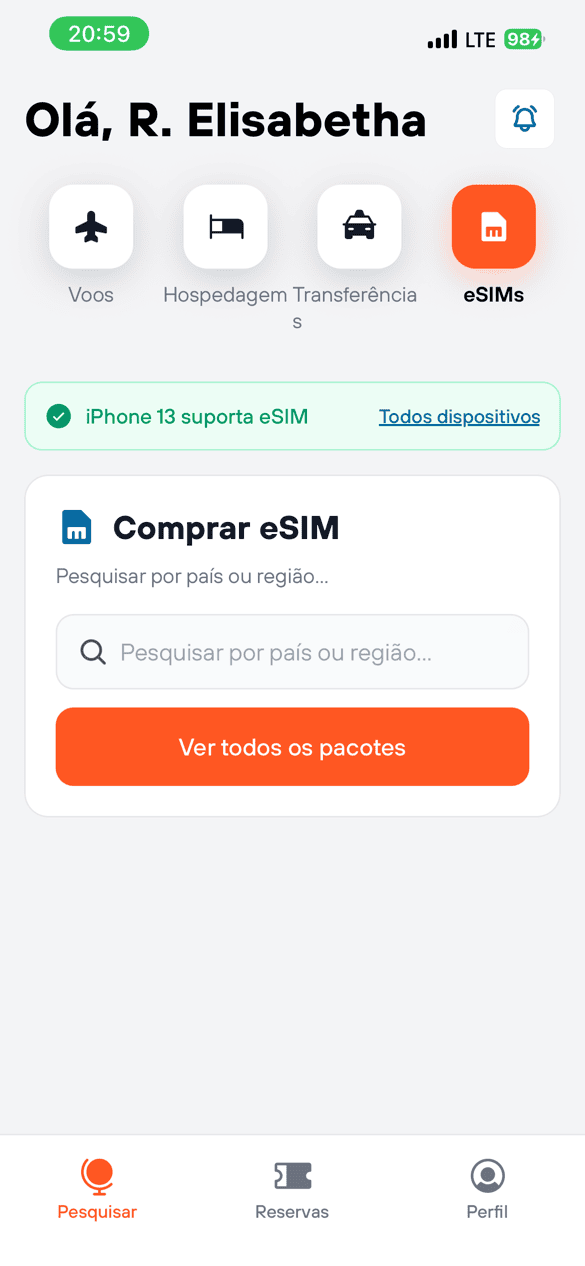 Aquila eSIMs pre-visualizacao