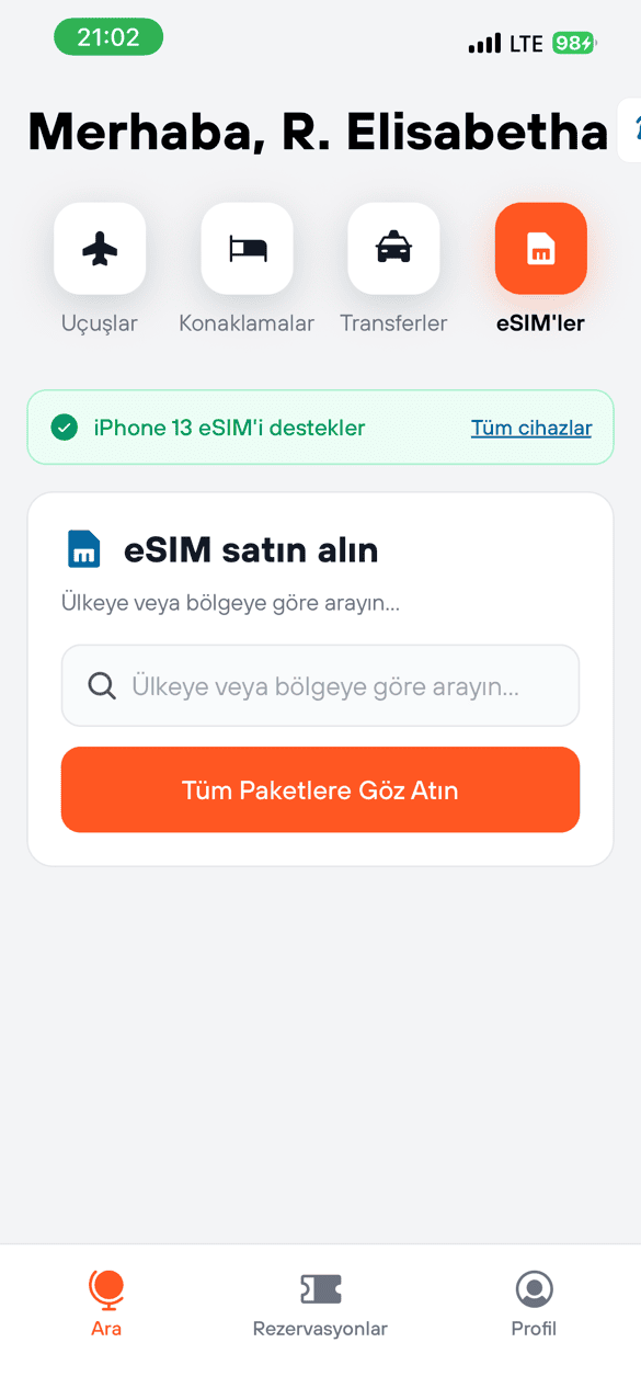 Aquila eSIMler onizleme